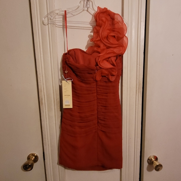 May Queen Red Ruffle One Shoulder Dress - Picture 6 of 8